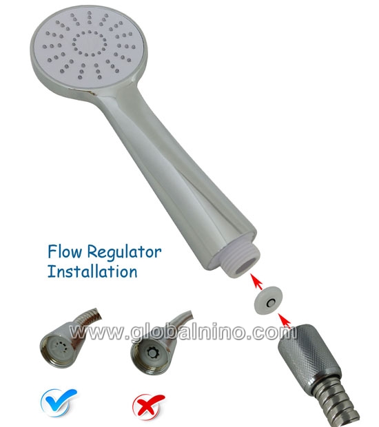 shower hose & head water flow regulator